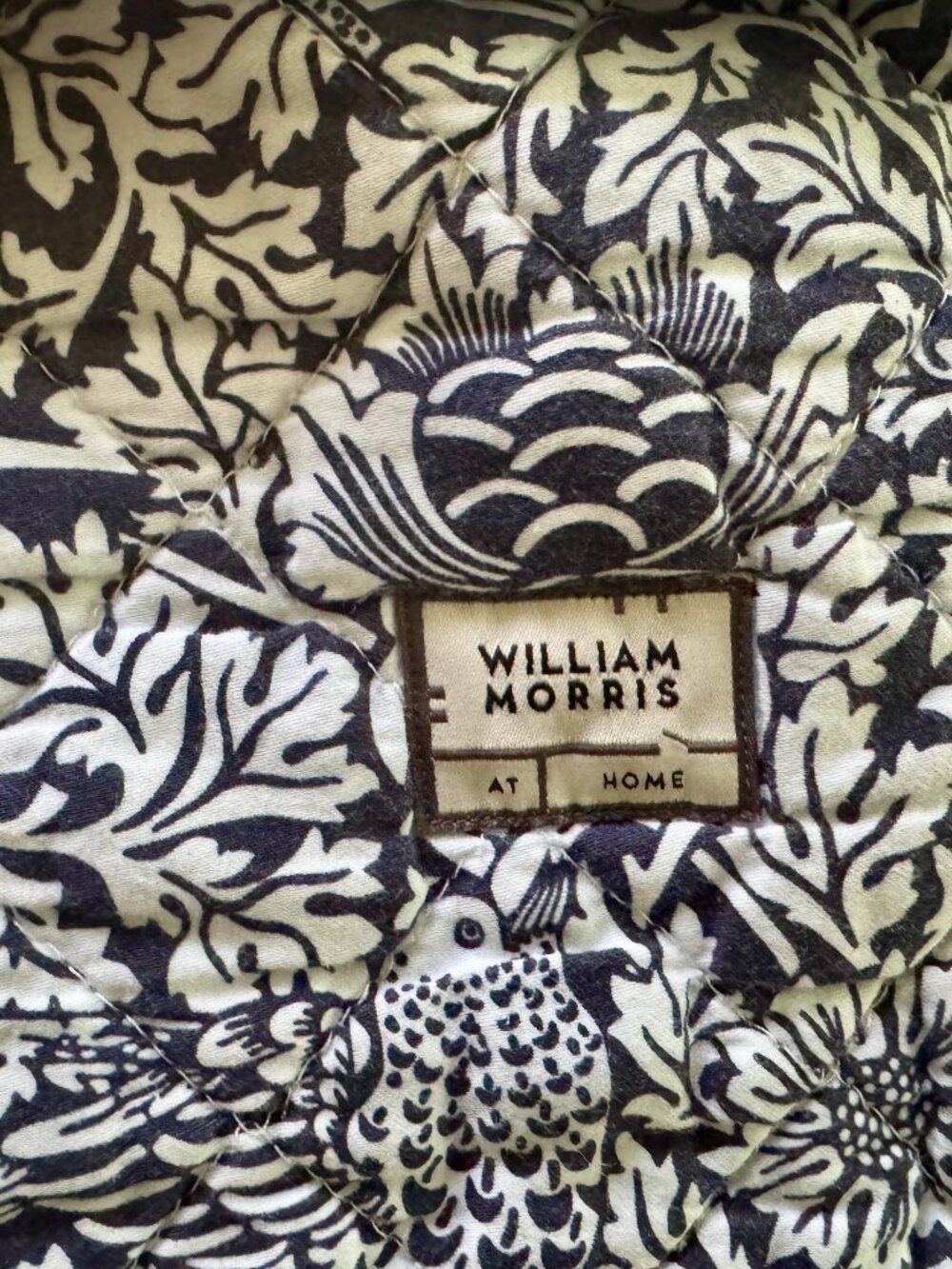 William Morris at Home Pair of Quilted Pillow Cases Navy Strawberry Thief - Picture 2 of 7
